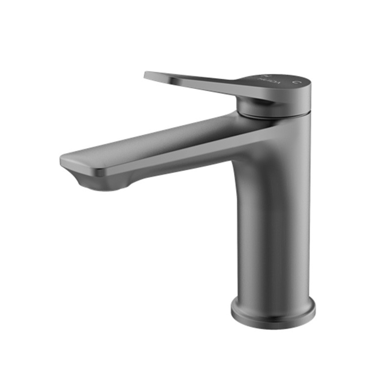 惠达卫浴枪灰面盆龙头HWM0502-A01GD