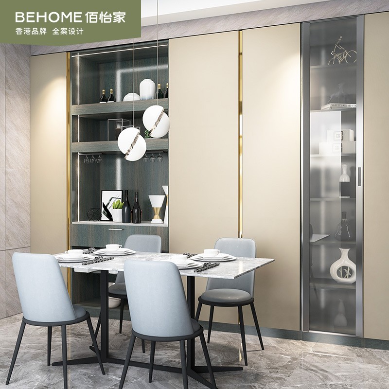 佰怡家客餐厅家用现代简约餐边柜酒柜整体定制收纳柜全屋家具定做
