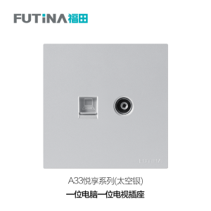 A33 一位电脑一位电视插座（太空银）