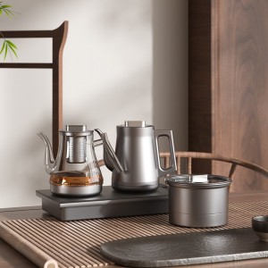 MK-T66-01 纯钛电茶壶三件套泡茶烧水煮杯一体式茶桌智能恒温养生壶
