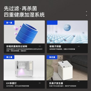 MK-CJ001 益武智能免倒茶水桶蒸发器过滤器办公室无雾加湿器负离子空气风扇