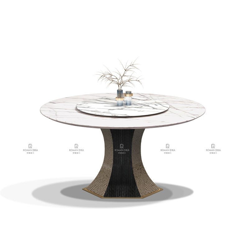 大石面圆餐台石转盘