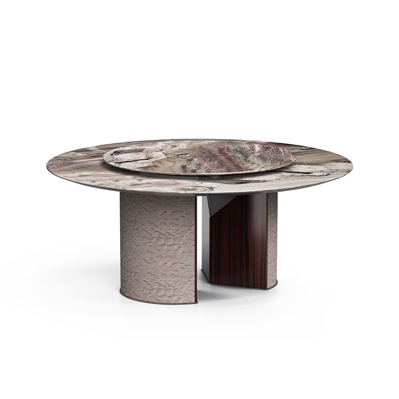 大石面圆餐台石面转盘