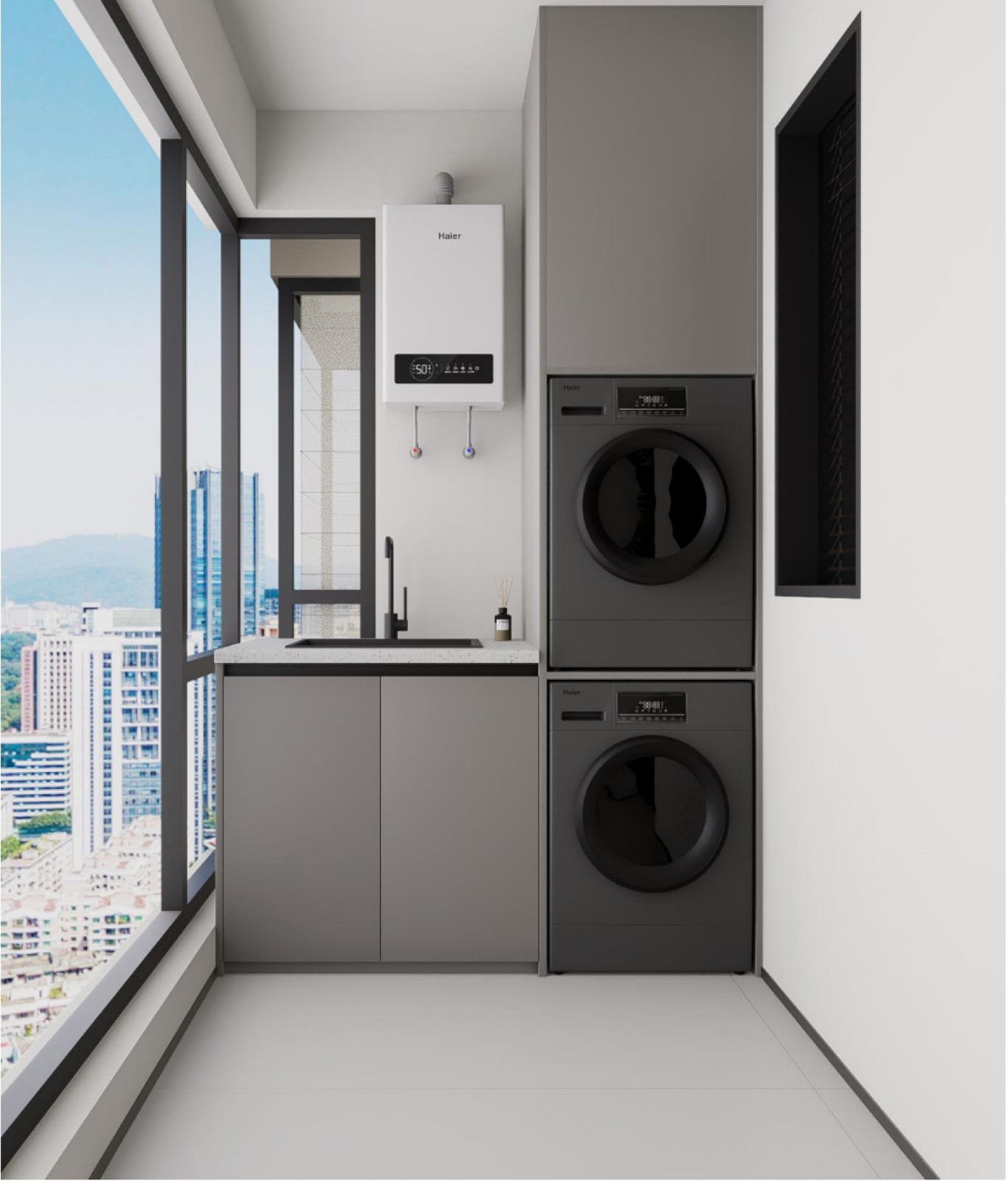 阳台洗衣机定制柜