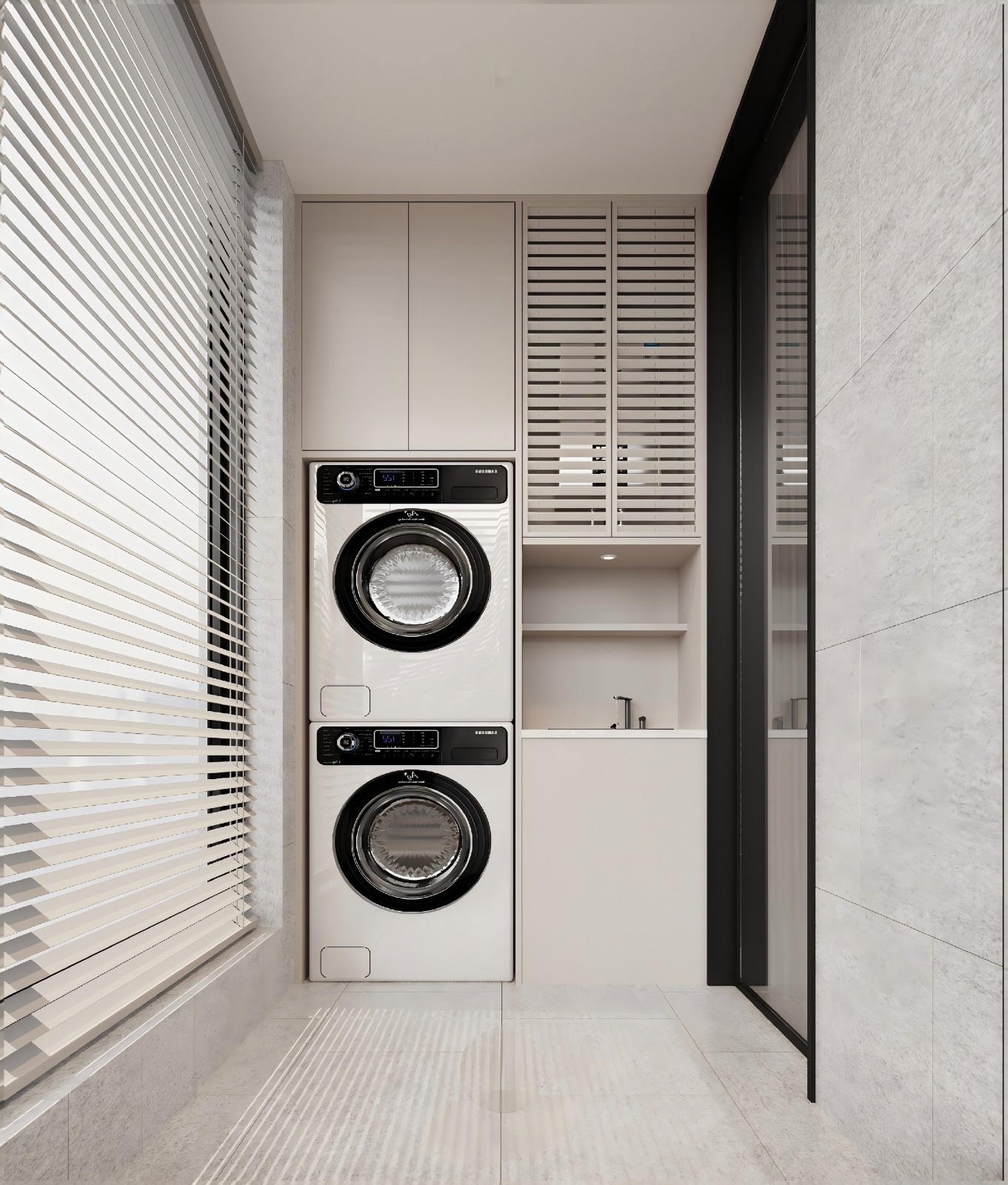 阳台洗衣机定制柜